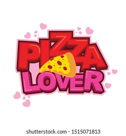Vector template design for sticker or merchandising with pizza theme