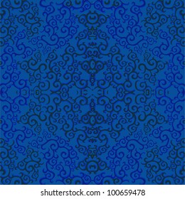 Vector template design style of blue color. A monogram, wall-paper, a structure, lines, a wave. EPS 10
