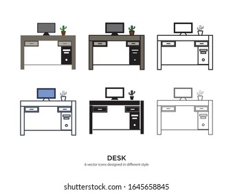 Vector template for desk design 