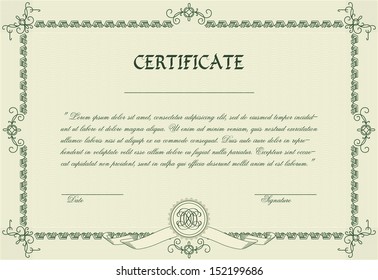 Vector template of detailed certificate
