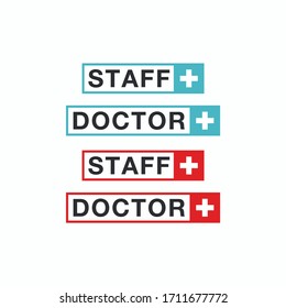 vector template doctor staff emblem