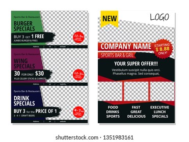 vector template for double-sided flyers, promotion flyer, discount coupon