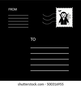 vector template dracula halloween letter 