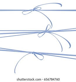 Vector template dusty blue lace bows.