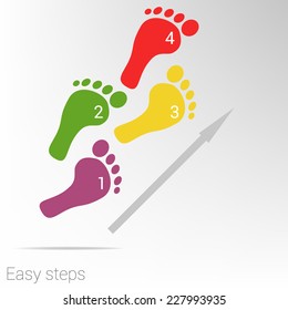 Vector template for a easy step by step brochure, web. Easy steps. 
