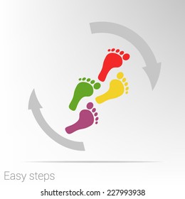 Vector template for a easy step by step brochure, web. Easy steps. 