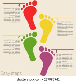 Vector template for a easy step by step brochure, web. Easy steps. 