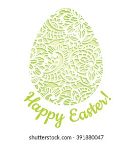 Vector template of elegant greeting card with easter egg