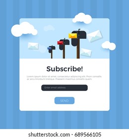 Vector template for email subscribe.