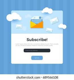 Vector Template For Email Subscribe.