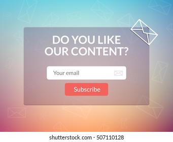 Vector template email subscribe. Submit form for website email letter banner.