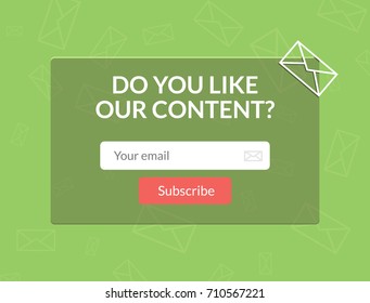 Vector template email subscribe. Submit form for website email letter banner