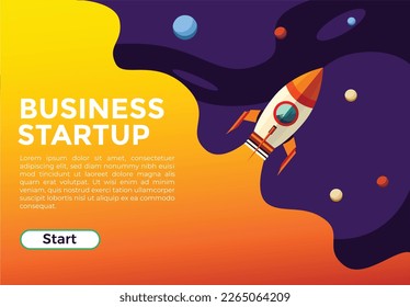 A vector template for entrepreneurs and start-ups to plan, organize and launch their ideas with ease. Start-Up Launch Kit. Template business concept rocket in space