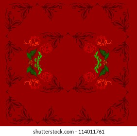 Vector template for  fabric and wall-paper, flowers, rose. EPS10