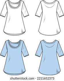 vector template fashion shirt women