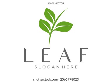 Vector template featuring sleek green leaf icons, ideal for nature-inspired logo designs.  