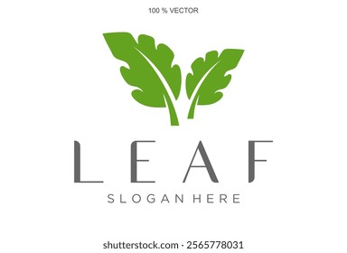 Vector template featuring sleek green leaf icons, ideal for nature-inspired logo designs.  