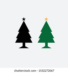 Vector template of flat Christmas tree icon