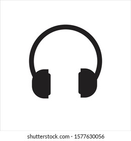 Vector template of flat headset, earphone icon

