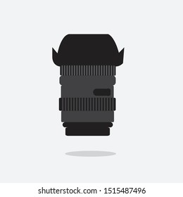 Vector template for flat lens photography lens icon