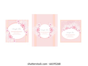 Vector template floral invitation card