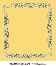 Plantilla vectorial con ornamentos florales (cuadro, esquina)