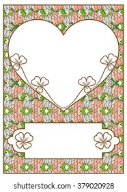 Vector template with floral pattern and  label. Suitable for greetings cards.