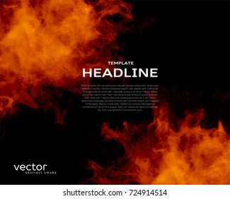 Vector Template Of Flyer With Abstract Fire Shape.