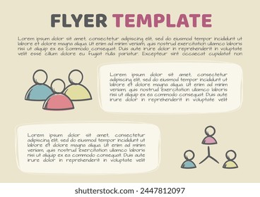 Vector template for flyer, advertisement, booklet related to recruiting and management. Editable illustration for print