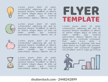 Vector template for flyer, advertisement, post, poster. Colorful editable design related to business, career and finance