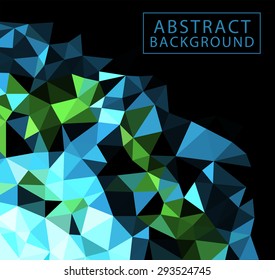 Vector template flyer form with colorful abstract geometric patterns art style details and company logo