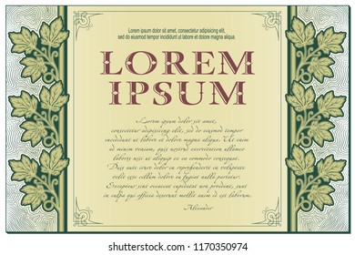 Vector template flyer, invitations or greeting cards