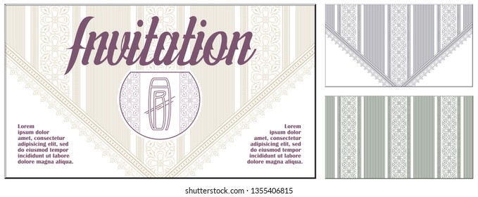 Vector template flyer, invitations or greeting cards. Frame of wedding invitation. 
