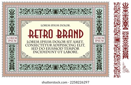 Volante de plantilla de vectores, invitaciones, tarjeta de saludo, elementos de diseño o decoración de páginas. 
