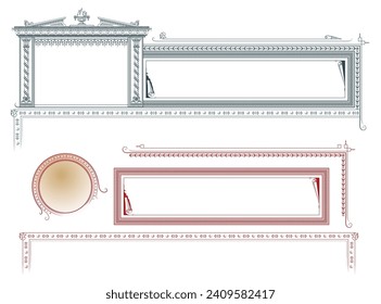 Volante de plantilla de vectores, invitaciones, tarjeta de saludo, elementos de diseño o decoración de páginas. 