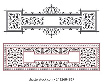 Volante de plantilla de vectores, invitaciones, tarjeta de saludo, elementos de diseño o decoración de páginas. 