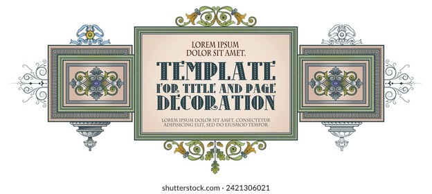 Vector template flyer, invitations, greeting card, design elements or page decor. 