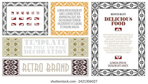 Vector template flyer, invitations, greeting card, design elements or page decor. 