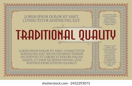 Vector template flyer, invitations, greeting card, design elements or page decor. 