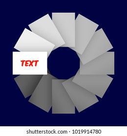 Vector Template with Flying Paper Leaves. Background Illustration for Poster and Infographic.