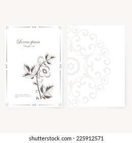 Vector template for folder, brochure, business card and birthday invitation.  