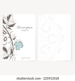 Vector template for folder, brochure, business card and birthday invitation.  