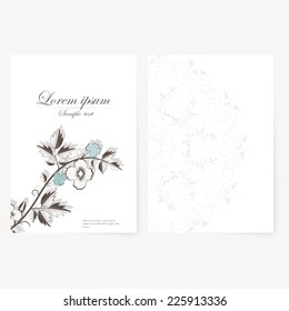 Vector template for folder, brochure, business card and birthday invitation.  