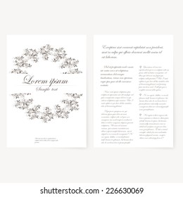 Vector template for folder, brochure, business card and birthday invitation.  