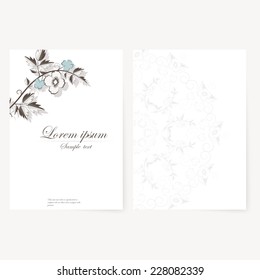 Vector template for folder, brochure, business card and birthday invitation.  