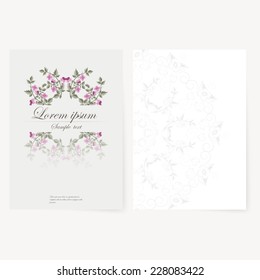 Vector template for folder, brochure, business card and birthday invitation.  