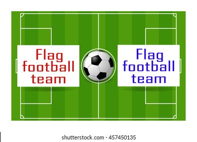vector template for football matches, different teams with the ball on the background of a football field