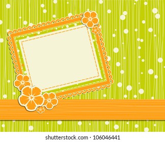 vector template foto card for scrapbook