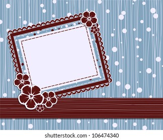vector template foto card for scrapbook