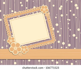 vector template foto card for scrapbook